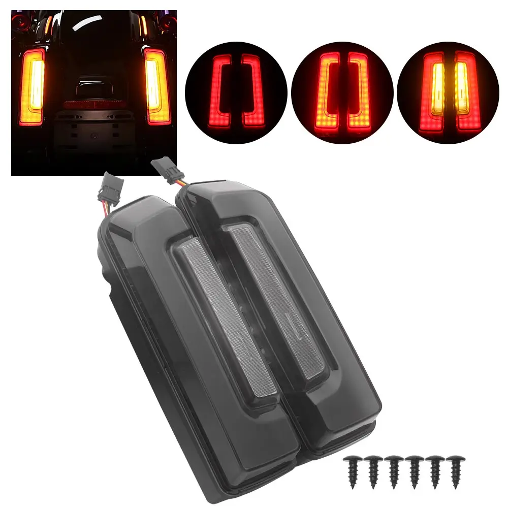 

2PCS Black Rear Saddlebag Tail Light ABS Plastic Accessory Fits For Harley Touring Road Glide CVO/SE FLTRXSE 2023 2024 2025