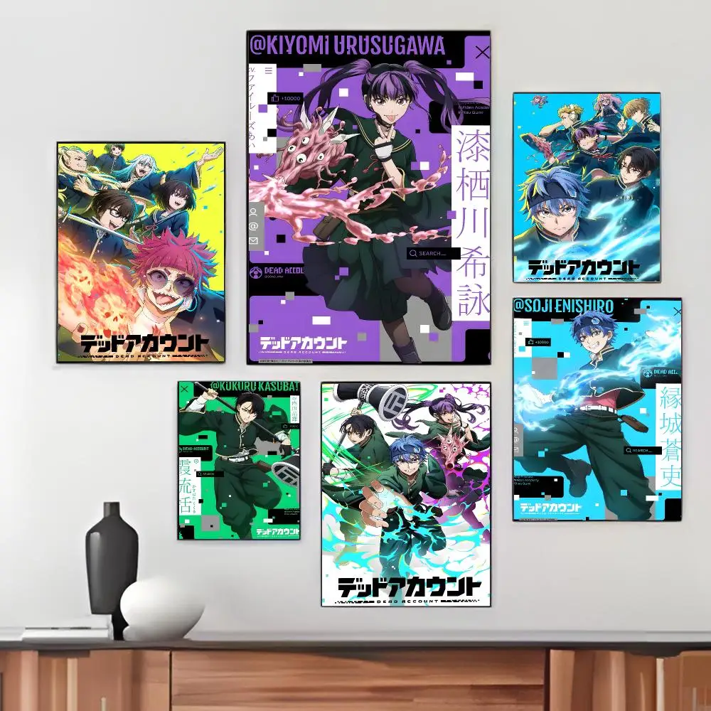 Japanese Anime D-Dead Account Poster Pegatina artistica HD autoadhesiva impermeable para salon dormitorio