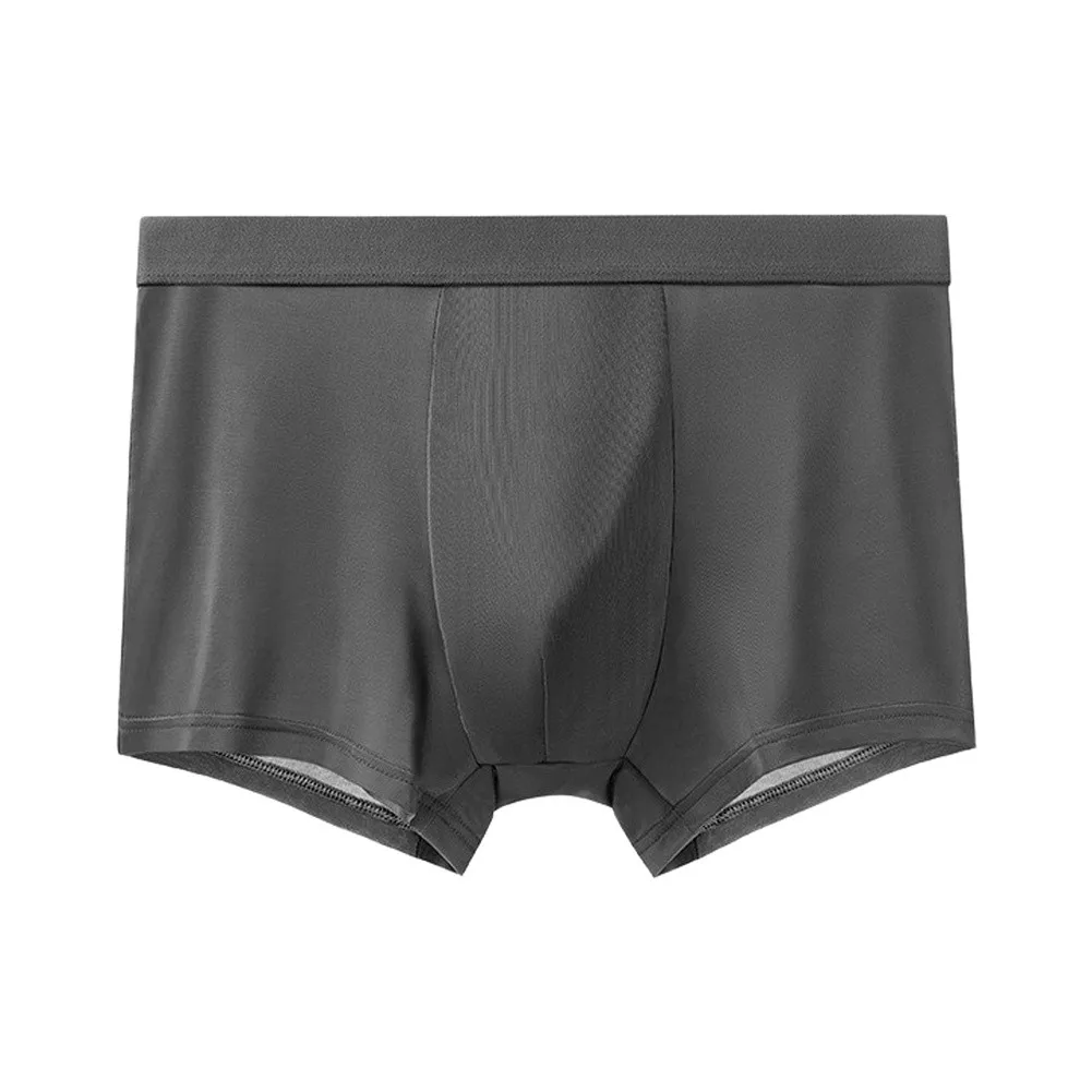 Men Boxershorts Underwear Breathable Smooth Casual Underpants Solid Color Boxer Boy Thin Flat Corner Panties