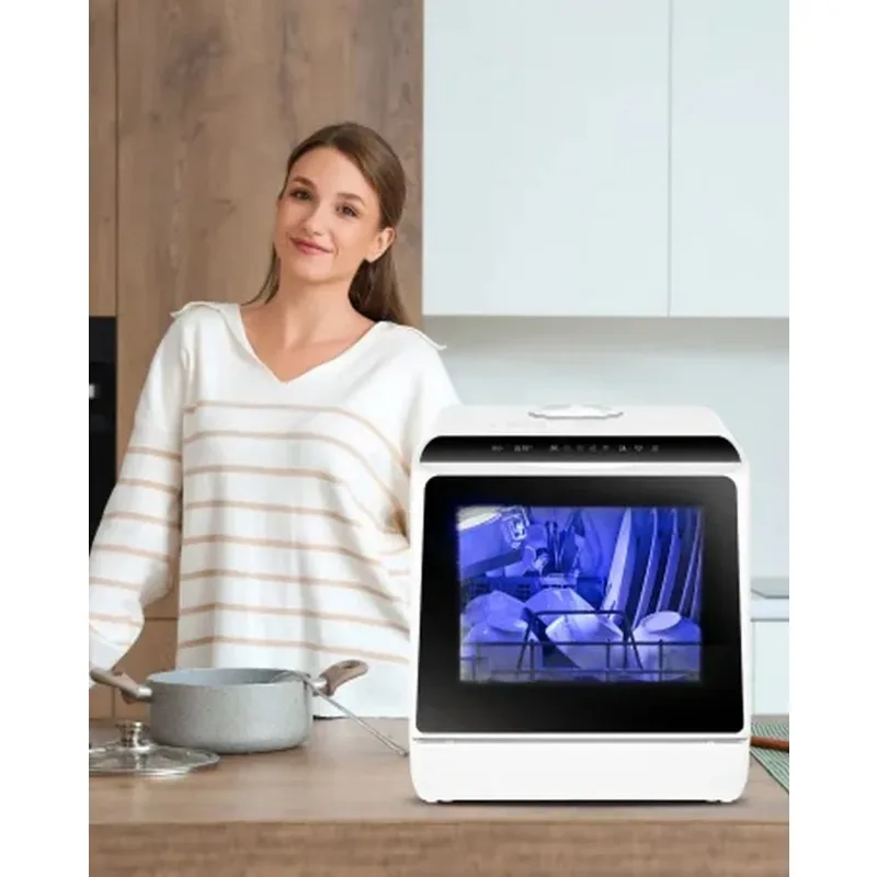 Mini portable dishwasher countertop compact dishwasher, desktop small dishwasher with 5L built-in water tank GN781TB