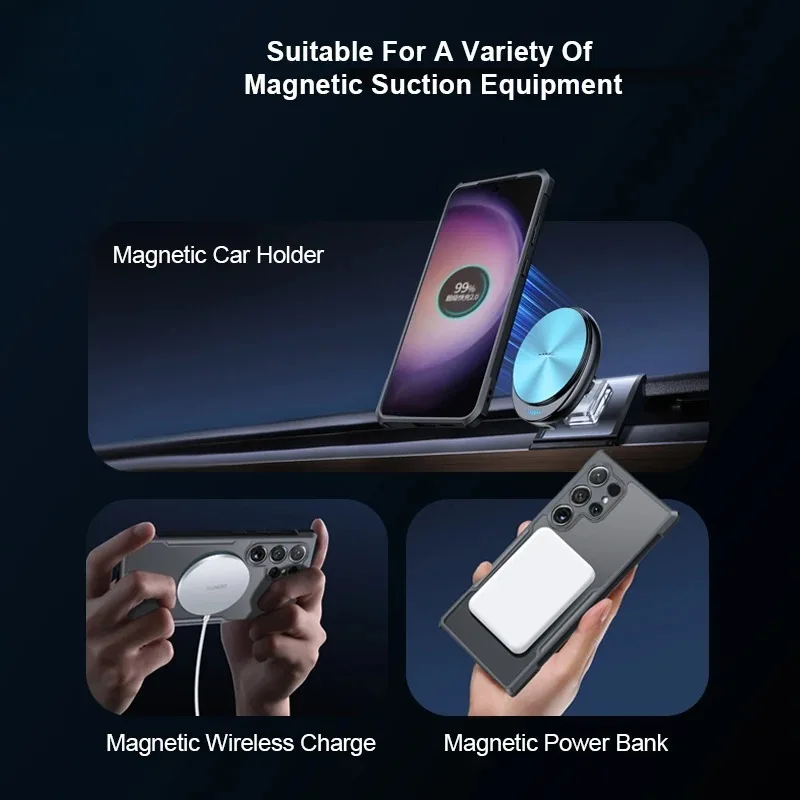 HD Trasparente Morbido Airbag Antiurto per Magsafe Custodia Magnetica per Samsung Galaxy S26 Pro S25 Edge S24 S23 FE Plus Ultra Cover