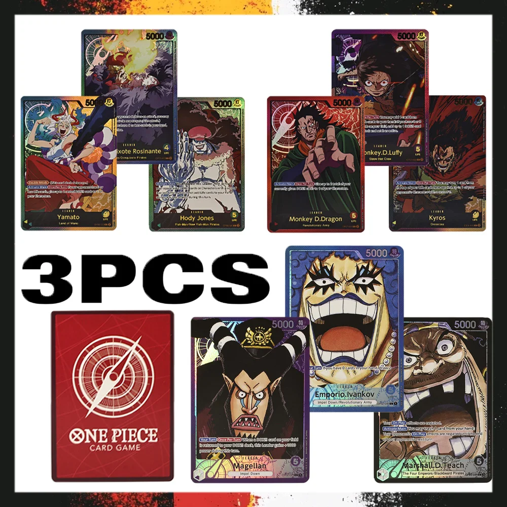

Anime One Piece OPCG English Version Proxy Cards Luffy/Nami/Ace/Sabo Leader Deck Collection Game Cards High Quality 3PCS
