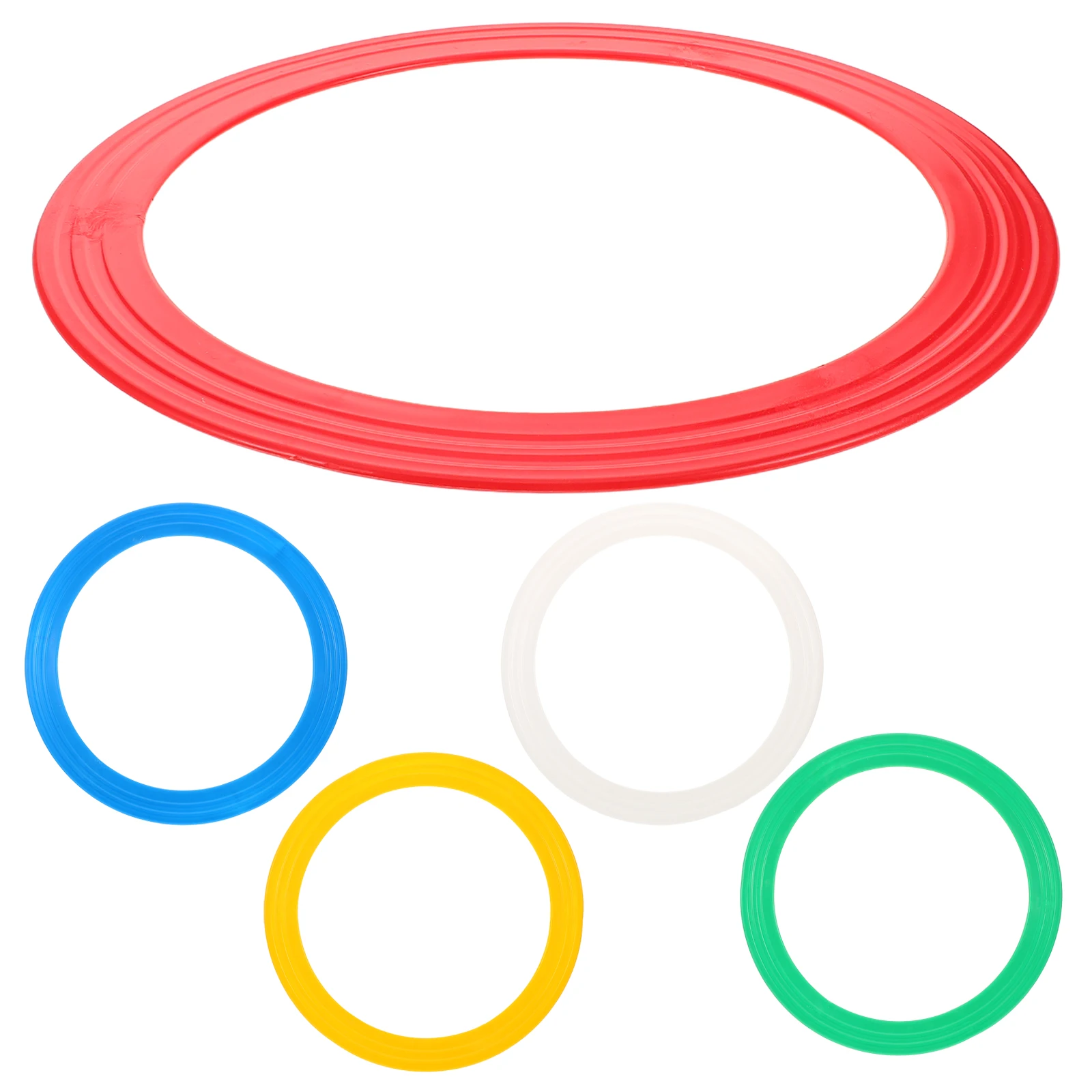 

5pcs Acrobatic Juggling Rings Lightweight Professional Design Vibrant Colors Plastic Circus Show Hand Ring Props Performance Set