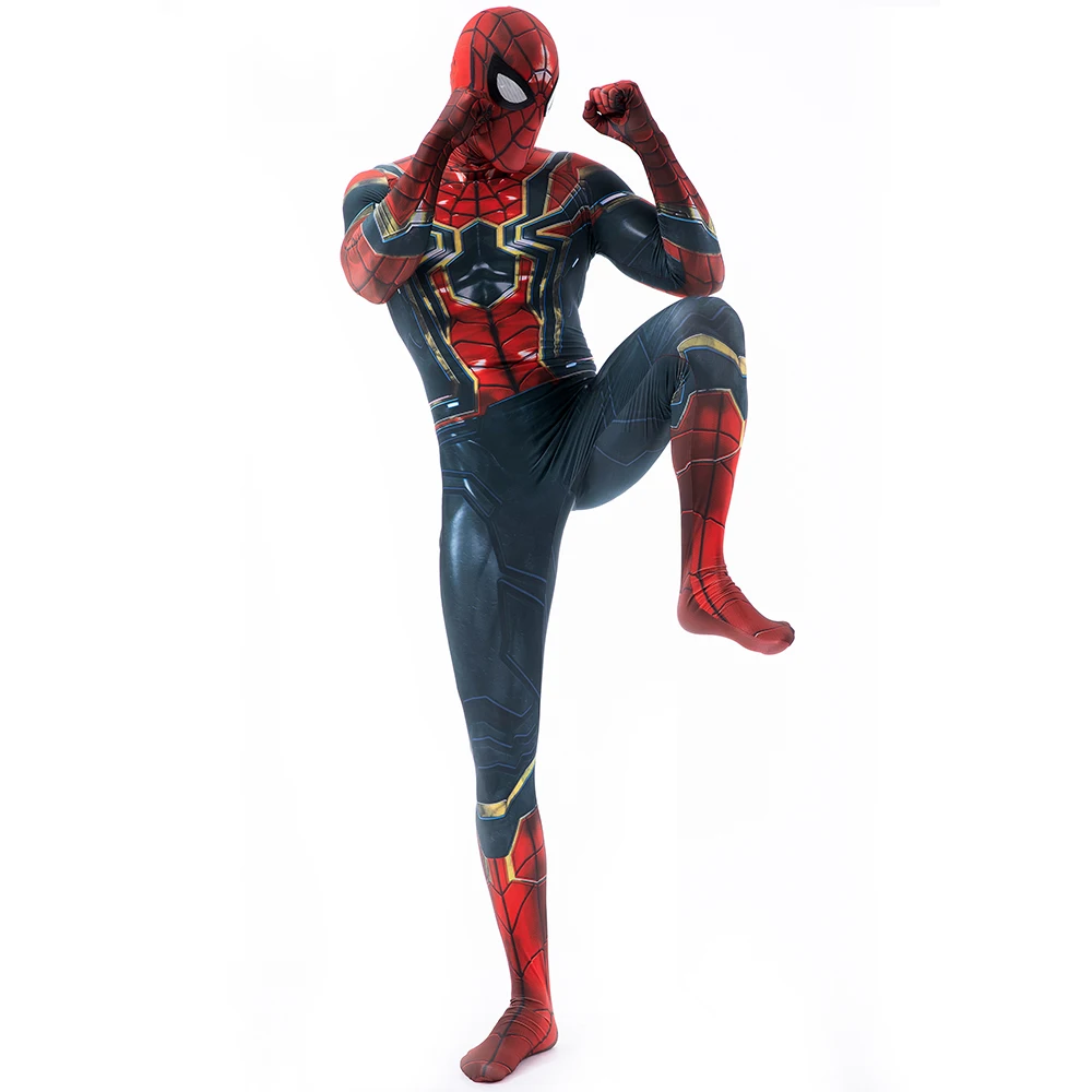 Halloween Spiderman Superhero Cosplay Costume Zentai Suit Adults Kids Peter Parker Bodysuit Men Party Jumpsuits