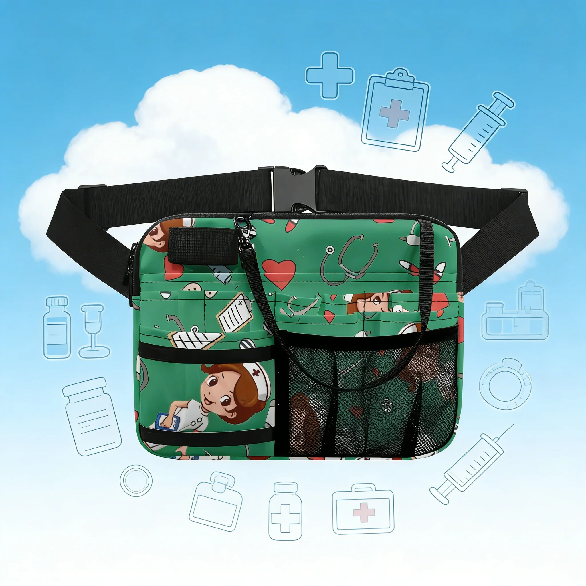 

Foldable Nurse Fanny Pack Compact Medical Waist Bag for Easy Storage