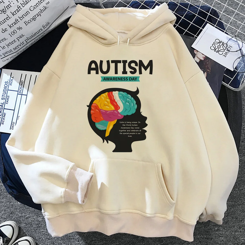 

Autism hoodie Japanese harajuku athleisure soft fabric graphic designer women pullover modern style printed design