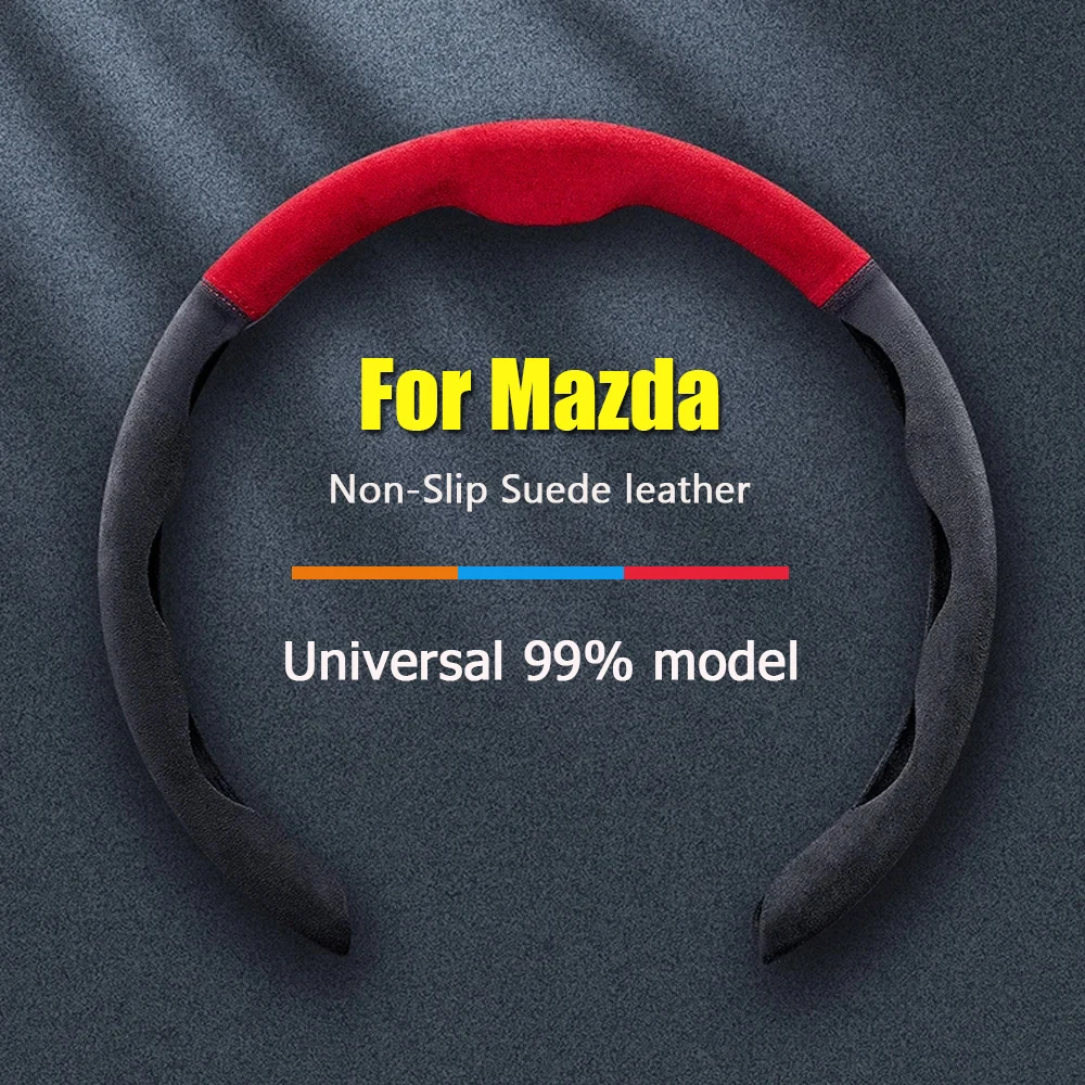 

For Mazda Car Steering Wheel Cover Suede Leather Anti-Skid Covers Fit Mazda3 Mazda2 Mazda6 Mazda5 Mazda8 2 3 5 6 8 Auto Parts