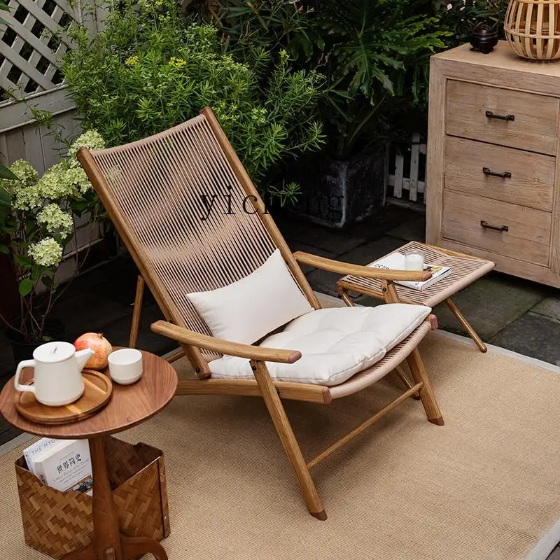 كرسي Zz خارجي قابل للطي وشرفة منزلية B & B كرسي أريكة فردي للترفيه من الخيزران #2