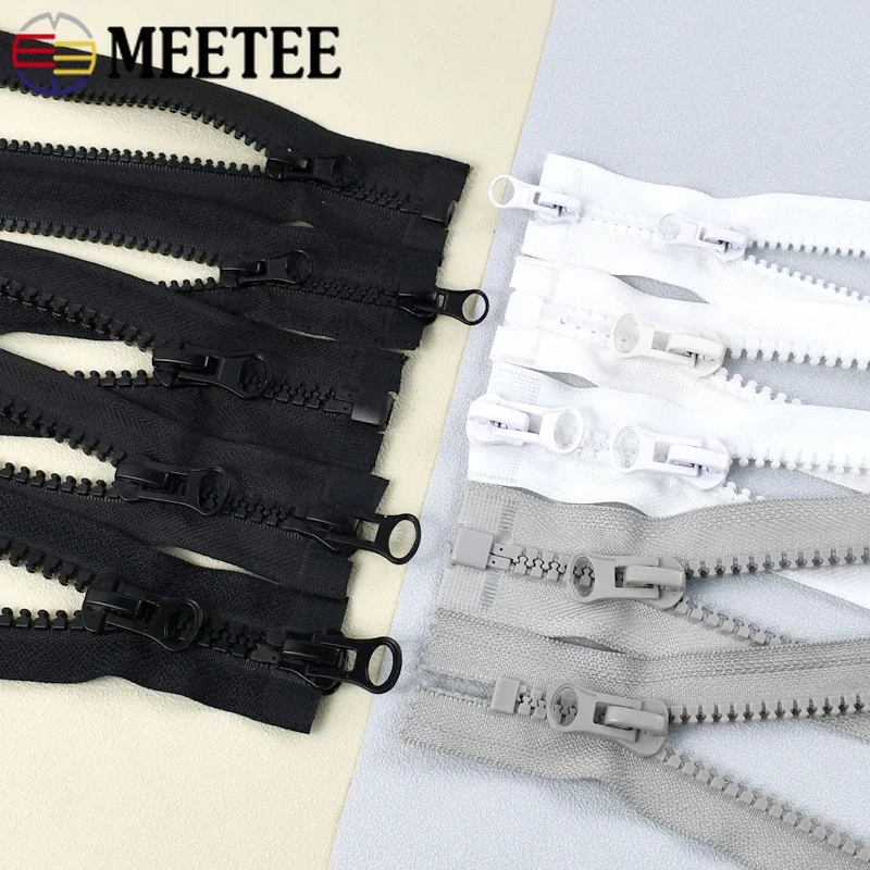 

1Pc 70-200cm 8# Resin Zipper Bags Single/Double Sliders Zip Clothes Replaceable Open-End Zips Tent Closure Sewing Zippers Repair