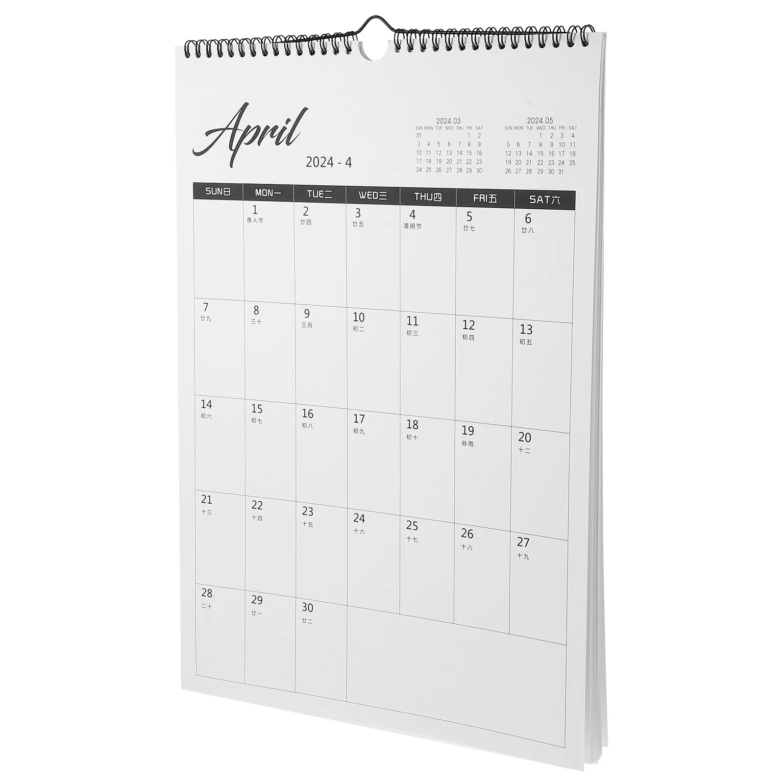 

Hanging Wall Calendar Simple Style Clear Printed Monthly Office Calendar Holiday Planner Daily Schedule Record