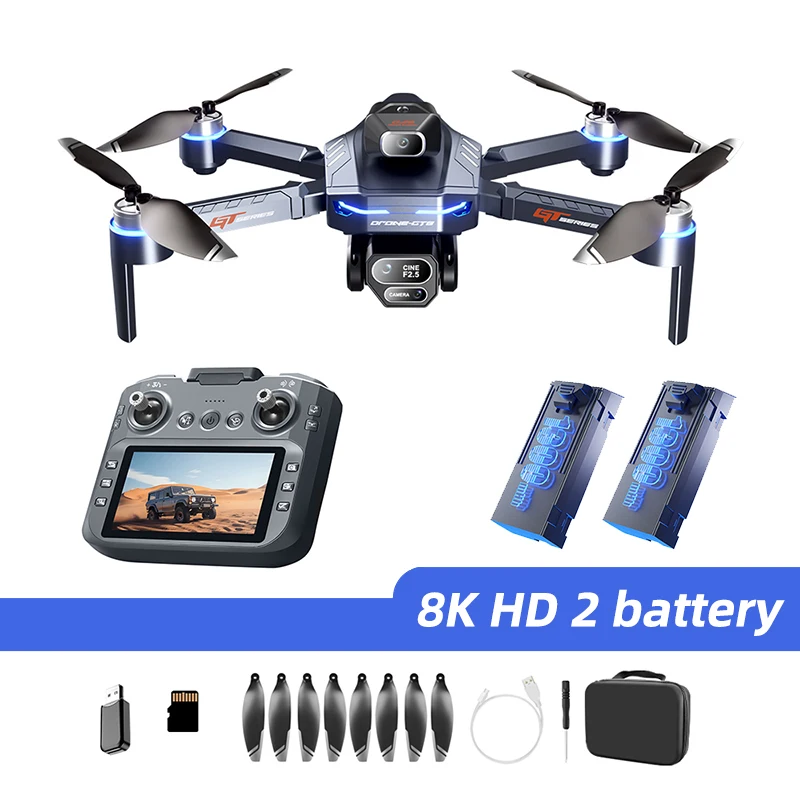 Lenovo GT8 Drone 8K HD Drie-camera Luchtfotografie Wifi FPV RC met scherm Borstelloze motor Opvouwbare Quadcopter Dron Speelgoed - afbeelding 1