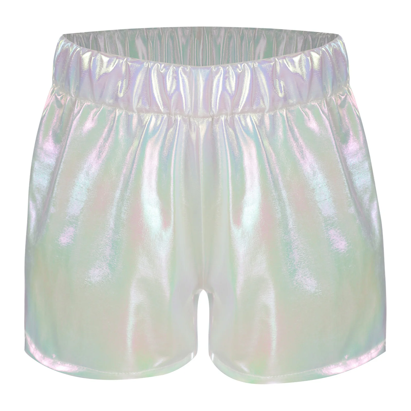 Kinder Meisjes Metallic Shorts Elastische Tailleband Sprankelende Shorts Korte Broek Streetwear Mode Kinder Shorts Jazz Dance Kostuum