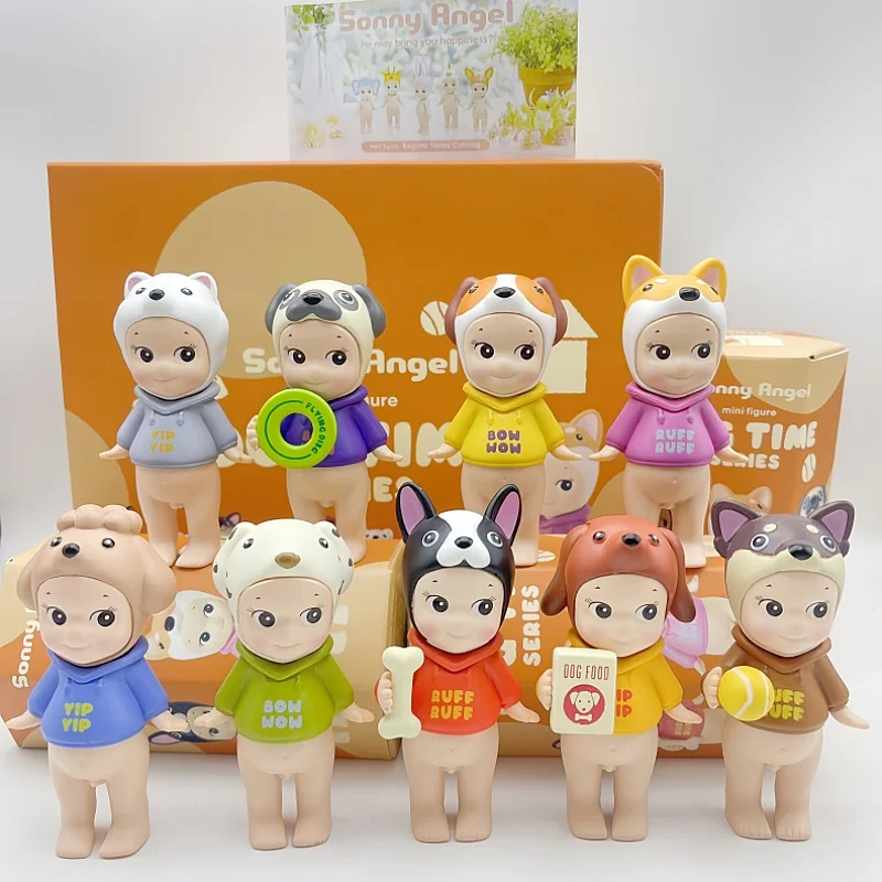 Caja ciega de la serie temporal de Sonny Angel Dog de alta calidad, adornos de figuras de Anime de escritorio para aniversario, muñecos de juguete, regalos de cumpleaños, novedad de 2025