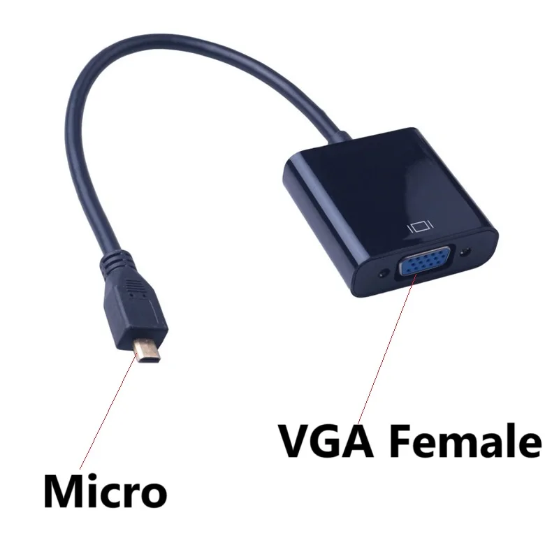 

Micro HDMI to VGA Converter Adapter Cable 1080P Micro HDMI to VGA Video cable Converterfor Camera Laptop PC HDTV Projector TV