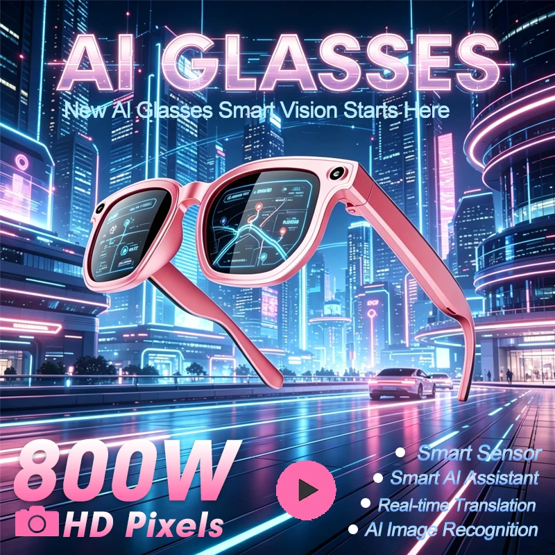 

2026 New Smart Camera Glasses AI Voice Assistant Conversation AI Translation AI Photo Recognition 800W HD Camera Smart Glasses