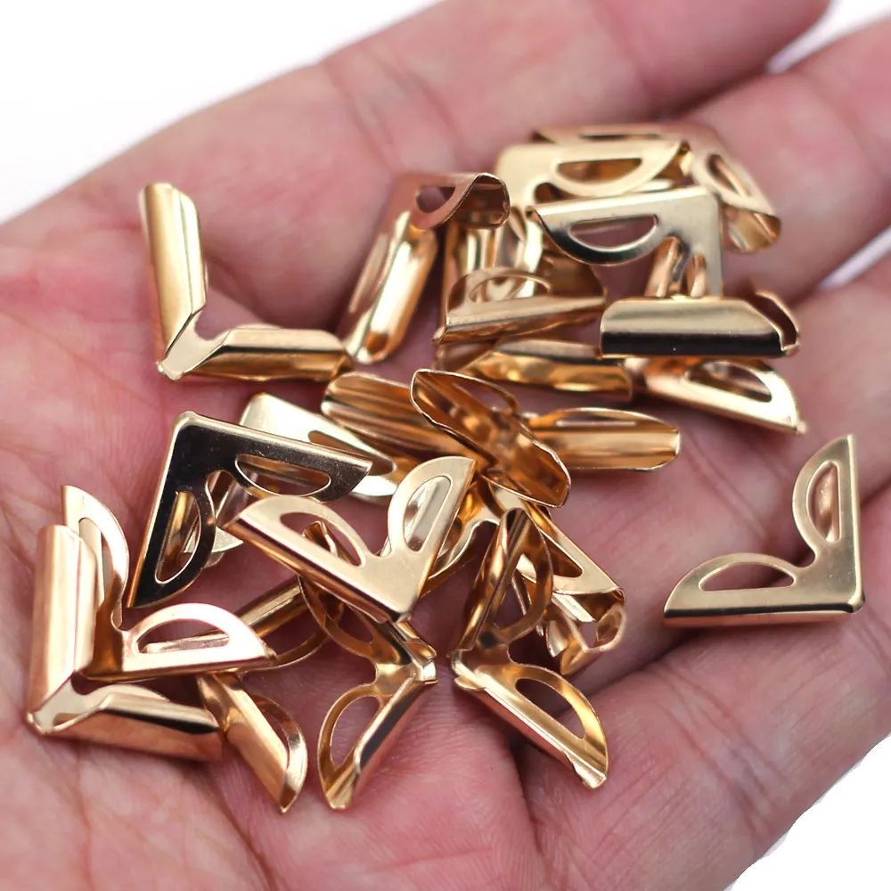 20Pcs Rose Gold Plated Corner Protectors Brackets Albums Menus Scrapbooking Folders For Book Photo Frame Furniture Decorative
