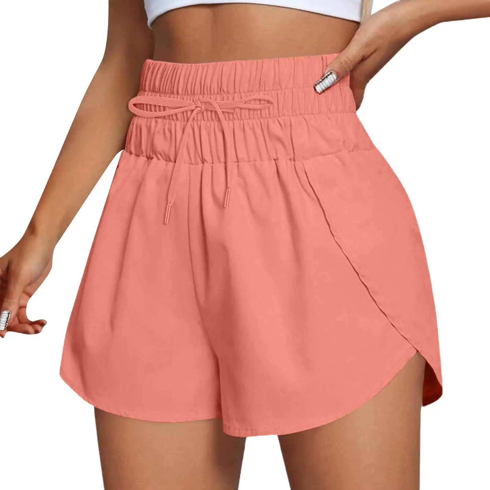 New Summer Women's Shorts High Waist Casual Solid Color Elastic Waist Basic Versatile Fashion Hot Pants