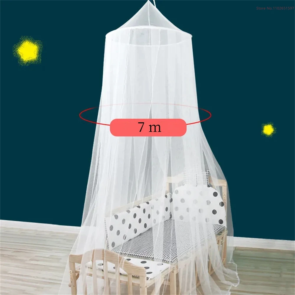 Hung Dome Mosquito Net for Cribs Baby Bed Nest Repellent Tent Insect Reject Canopy Netting Curtain Dome Polyester Mesh Fabric