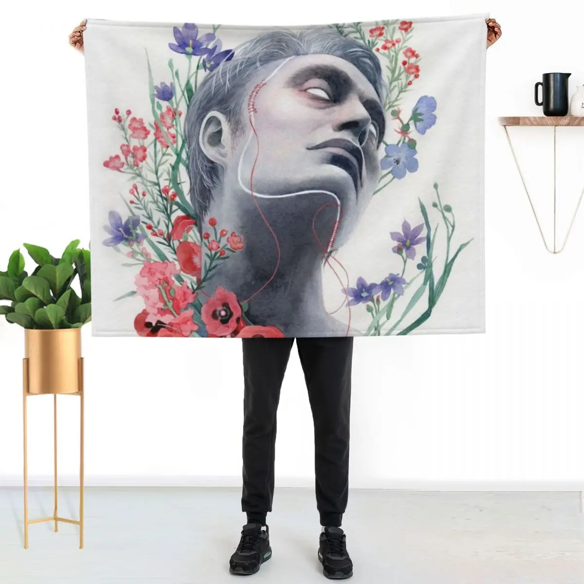 

Pride / Hannibal Lector / Mads Mikkelsen Throw Blanket Warm Throw Blanket Gift for Anniversary