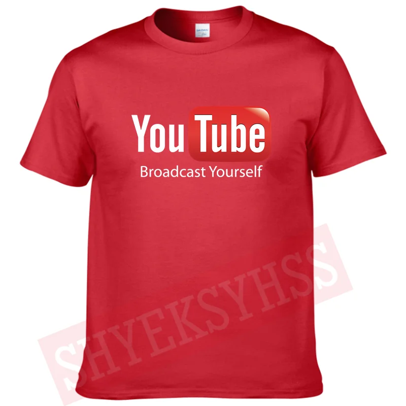 YouTube Broadcast Yourself Men\'s T Shirt Interesting Video Website Street Short Sleeve 100% Cotton Universal T-shirt