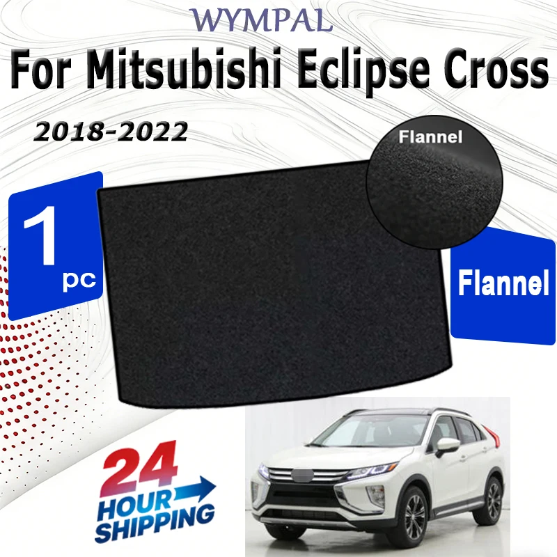 

Flannel Rear Trunk Mats For Mitsubishi Eclipse Cross 2018 2019 2020 2021 2022 Car Boot Cargo Liner Tray Trunk Black Luggage
