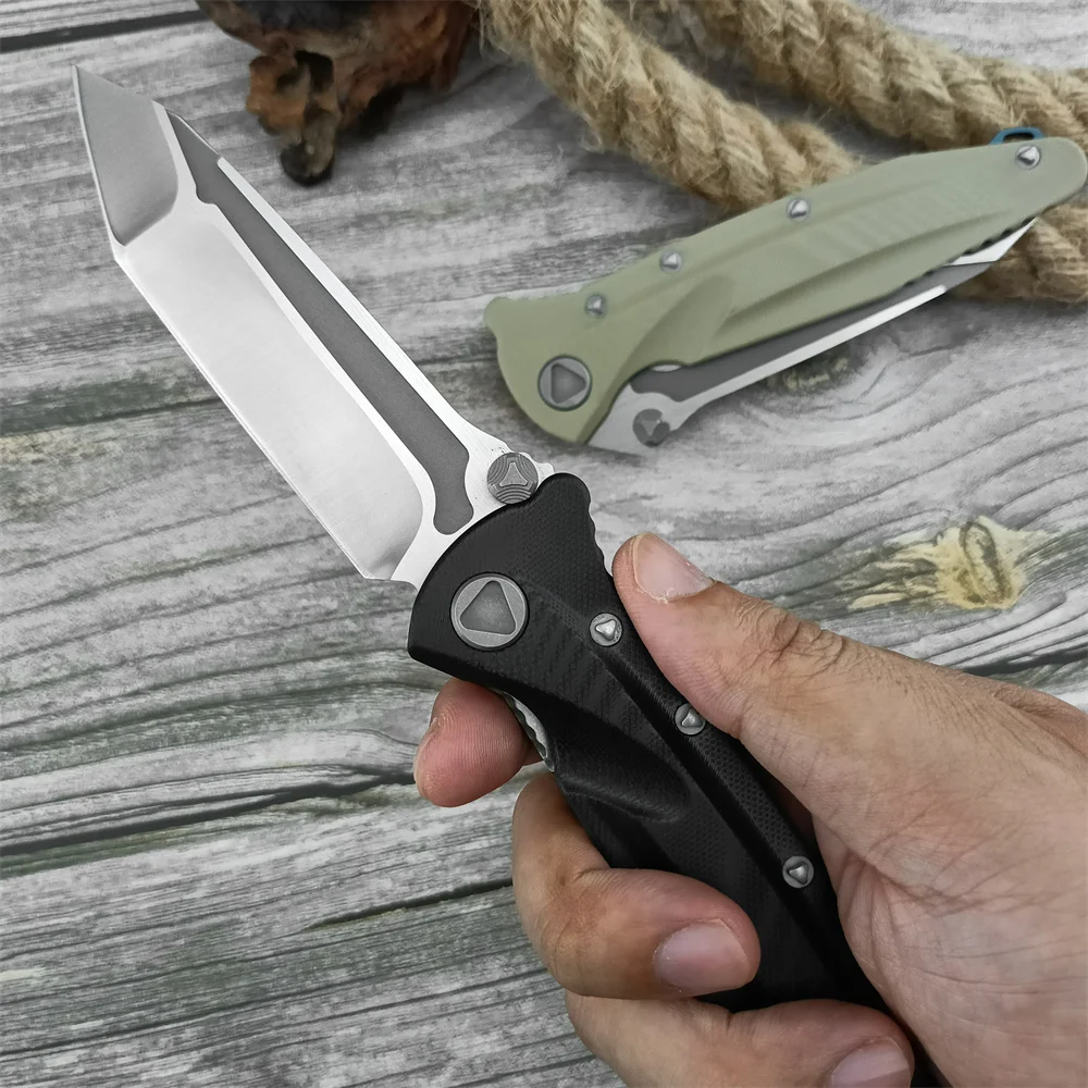 Flipper Folding Knife D2 Steel Outdoor Camping Hunting Hiking EDC Tools Ball Bearing G10 Handle Knife