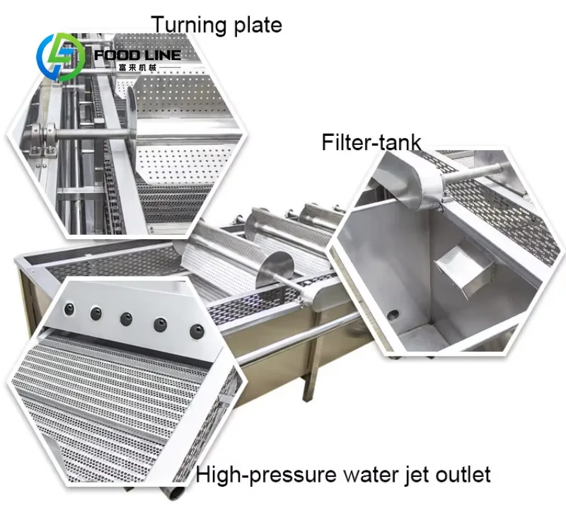 Customized size Industrial bubble washing machine ozone sterilized fruit and vegetable belt conveyor belt