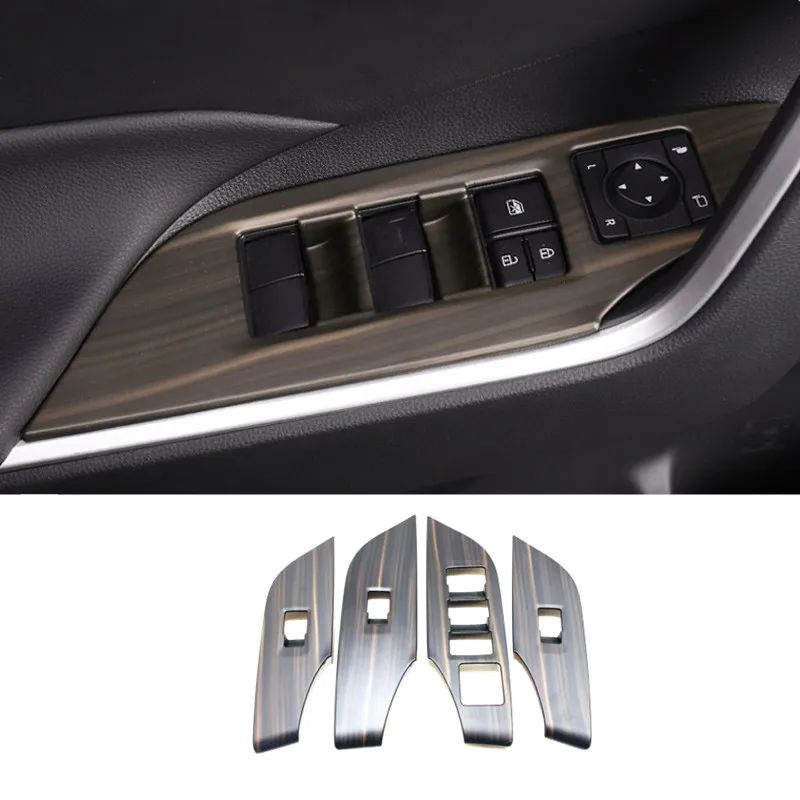 For Toyota RAV4 2019-2021 Instrument Console Gear Water Cup Cover Air Vent Trims Car Interior Peach Wood Decoration Accessories