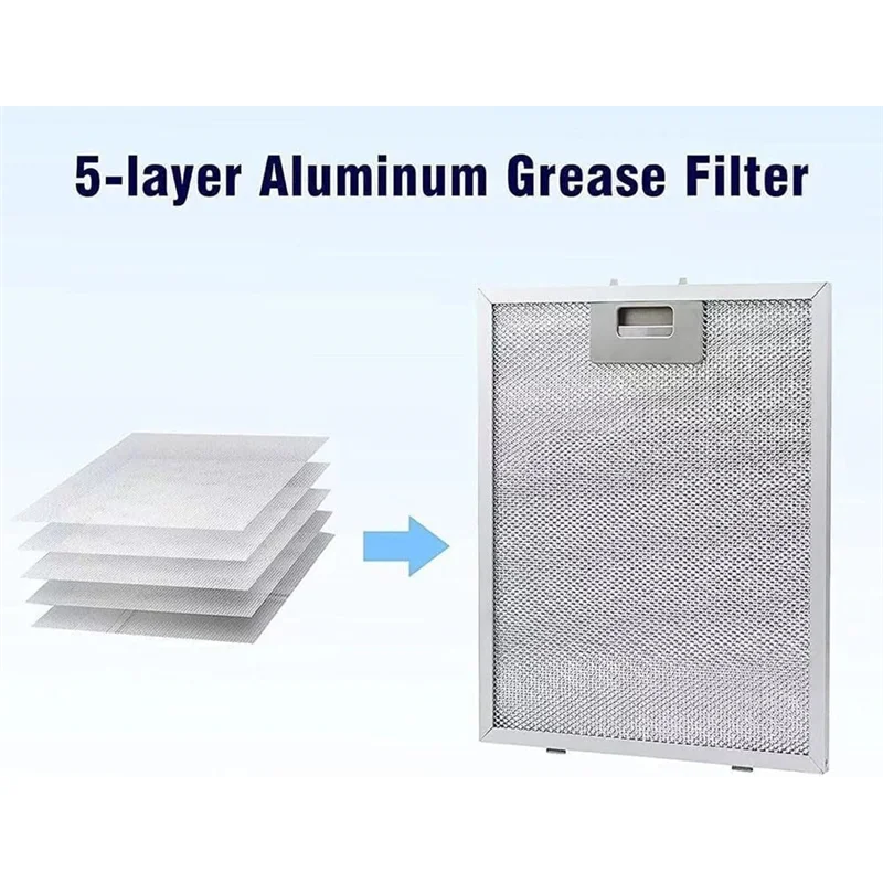 A74X-Cooker Hood Replacement Aluminium Range Hood Grease Filter-Metal Mesh Ventilation Aspirator For Kitchen Extractor