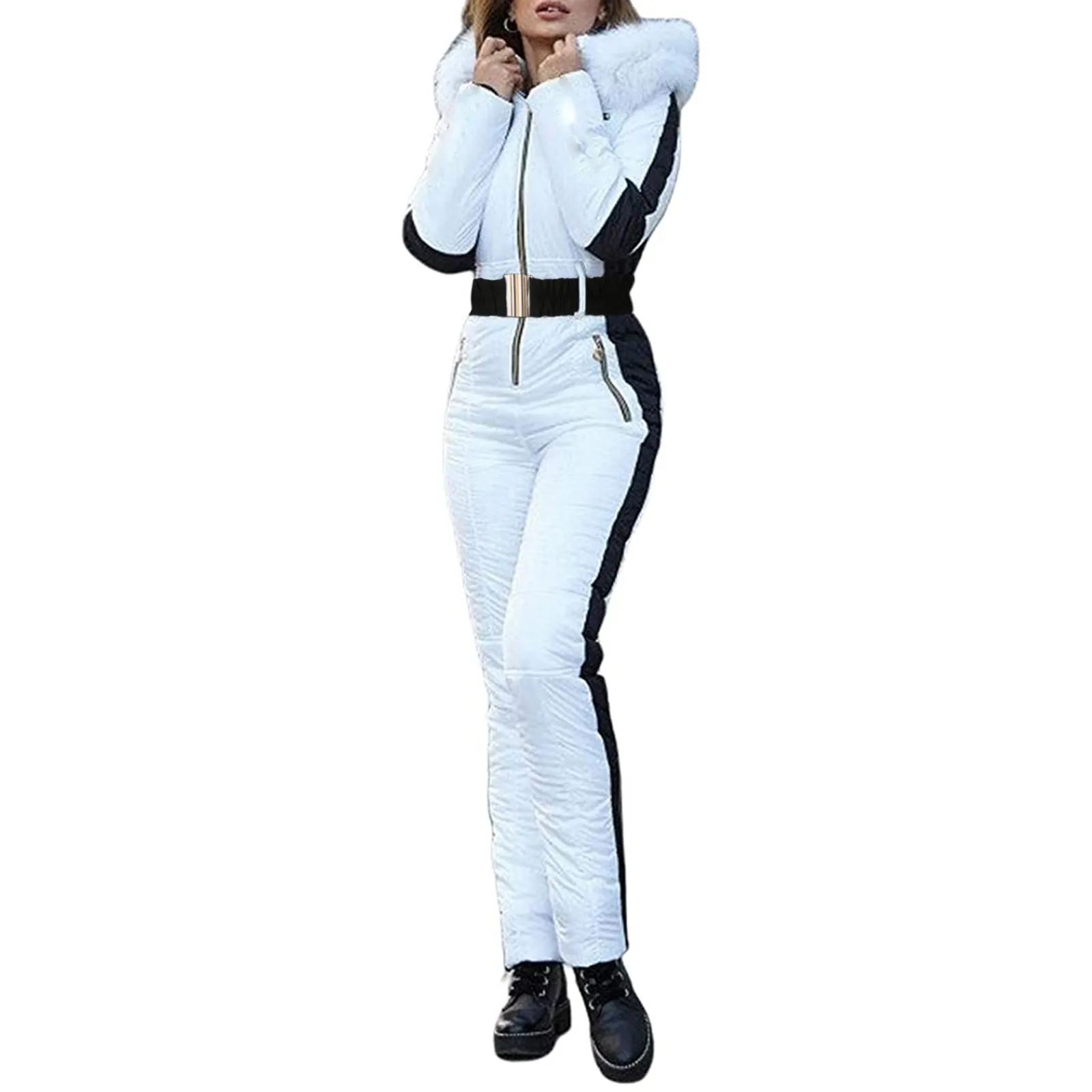 Women's Winter Outdoor Sports Jumpsuit ' with Removable Outdoor Sports Zipper Ski Set Womens Lined Mid Water