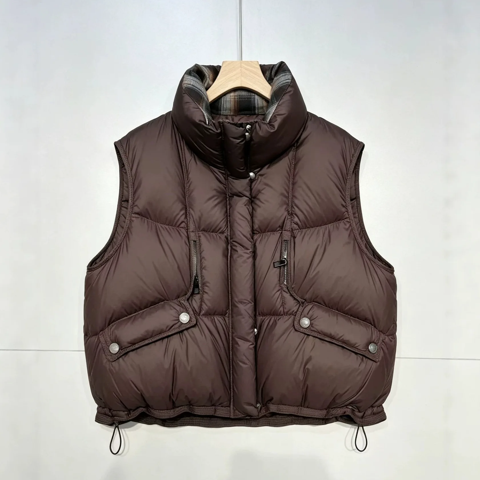90% White Duck Down High-Neck Thicker Outerwear Vest 2026 Winter Versatile Down Sleeveless Waistcoat