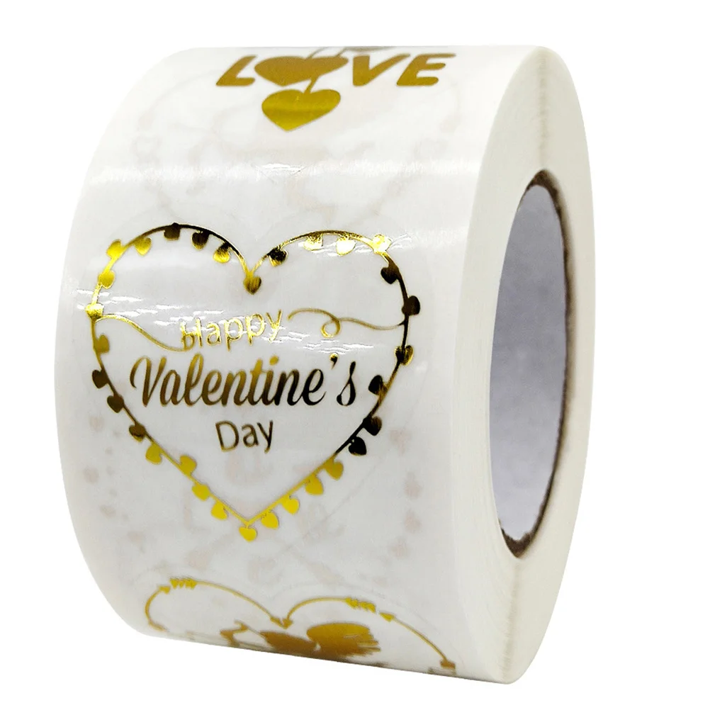 

100pcs Heart Shaped Sealing Stickers Valentine's Day Adhesive Paper Perfect for Party Decorations Candy Bags Envelope