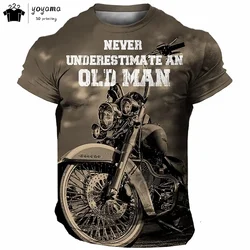 2025 Summer Hit Vintage 66 Vintage Motorcycle Pattern Hit Men's 3D Printed Breathable T-shirt Fashion Sports Street Hip Hop Top