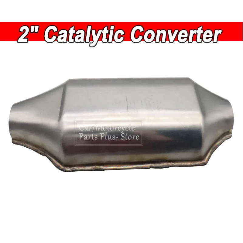 2 Inch Universal Catalytic Converter 400 Cells High Flow Muffler Stainless Steel  Exhaust Catalytic Converter