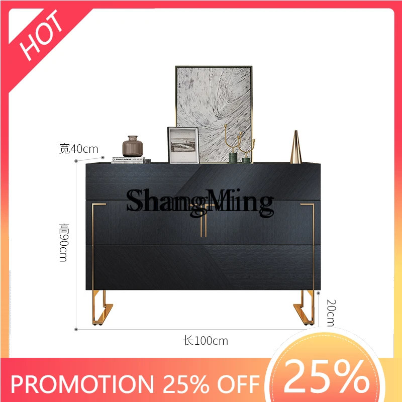 

CL cabinet solid wood storage six buckets modern entrance door living room partition bedroom side cabinet