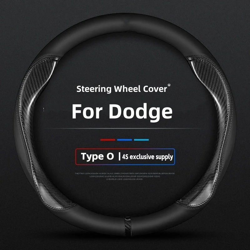 

Steering wheel cover Leather carbon fiber fit Dodge Charger Challenger SRT Nitro Avenger Caliber Rampage Hornet Dart Viper