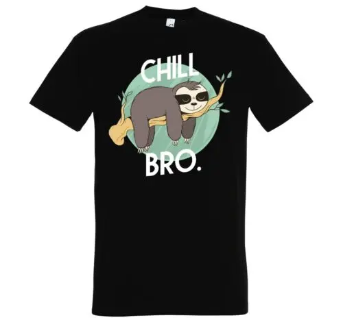 Youth Designz Herren T-Shirt Faultier CHILL BRO Lustiger Spruch Fun Print Logo