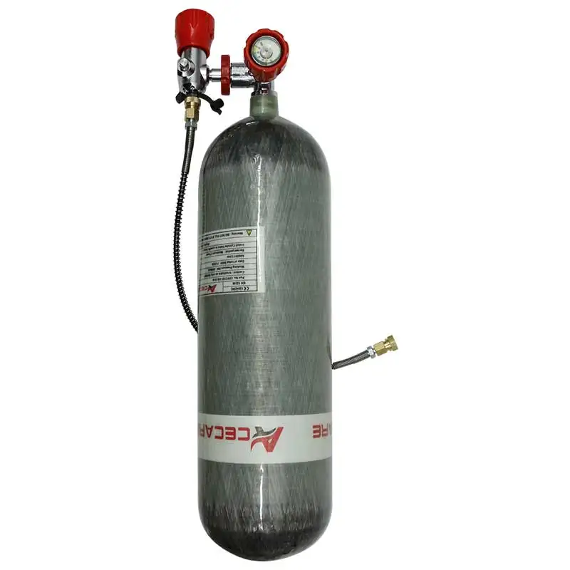 Acecare 3L/6.8L/9L CE Carbon Fiber Scuba Diving Tank Bottle 30Mpa 300Bar 4500psi with Valve Fill Station M18*1.5 SCBA Firesafety