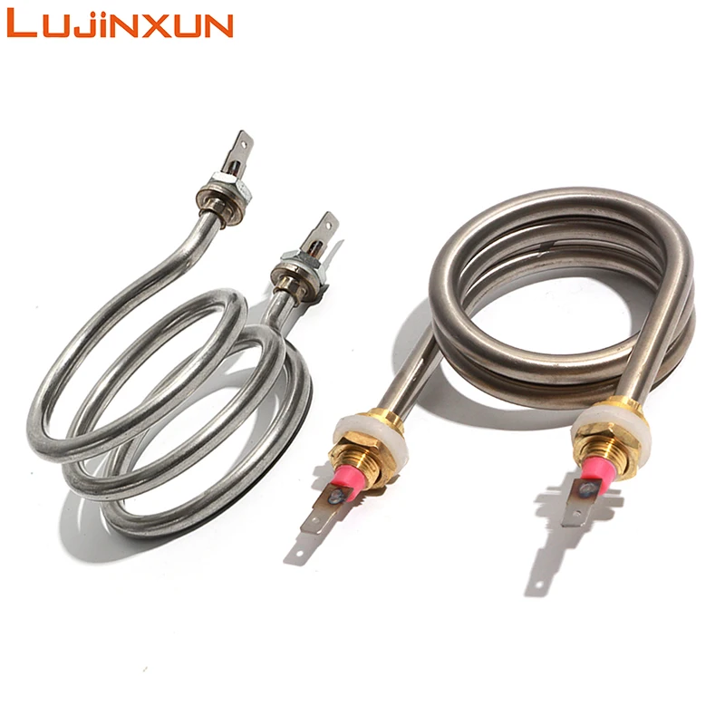 LUJINXUN 220V 800W/1200W elektryczny element grzejny wody 3 cewki fontanna ze stali nierdzewnej 304 poprzeczna rura sprężynowa