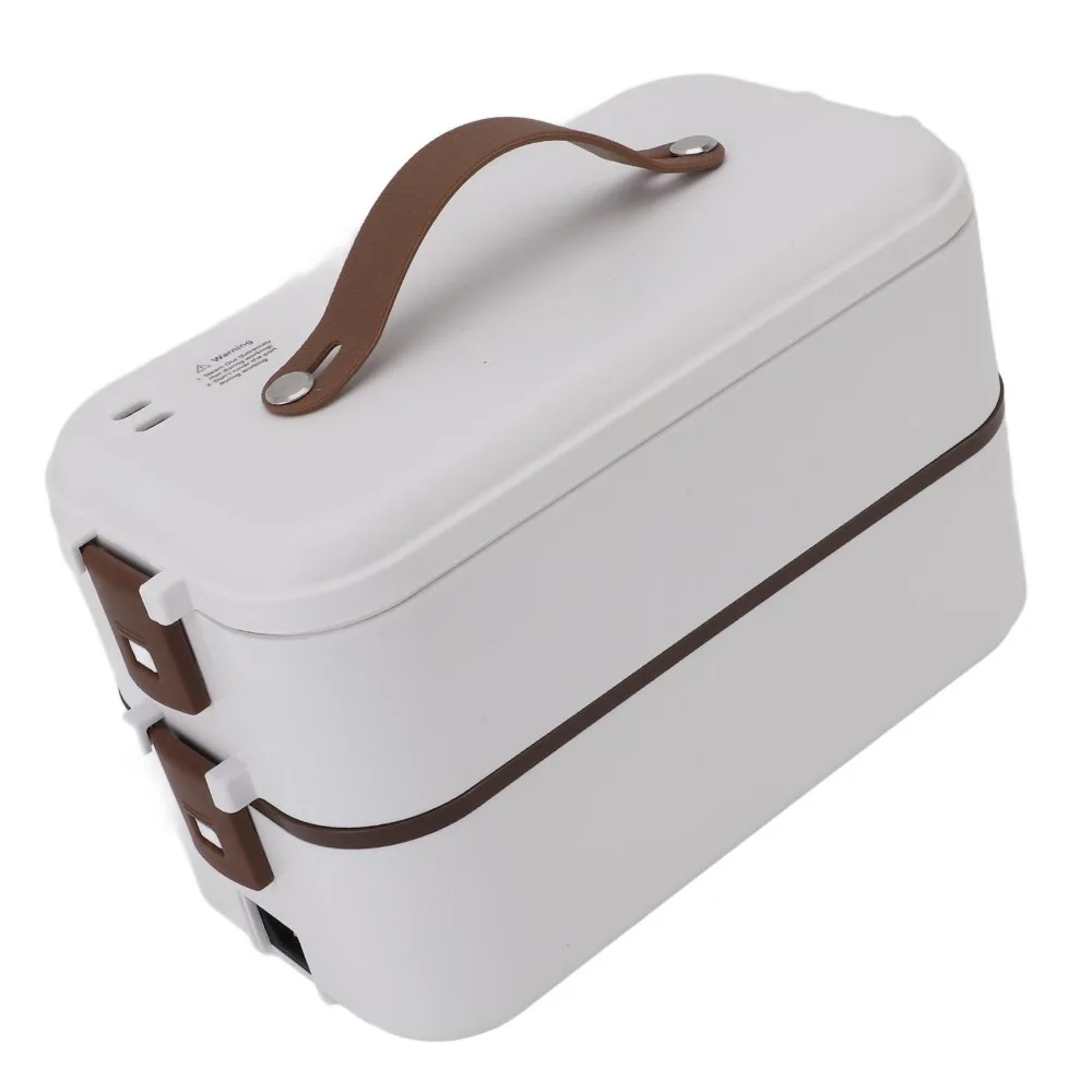Practical 300W Electric Lunch Box 800ml Double Layer Food Heater Portable Food Warmer For Office
