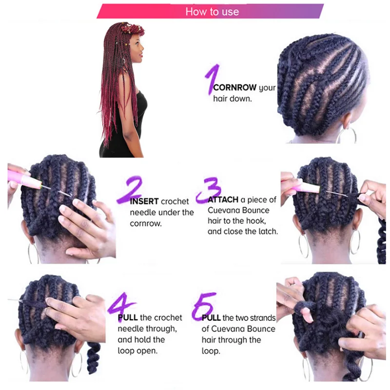 Extensión de cabello sintético largo para trenzas de 24 pulgadas, jumbo, ombre, multicolor, para crochet, para mujer 6