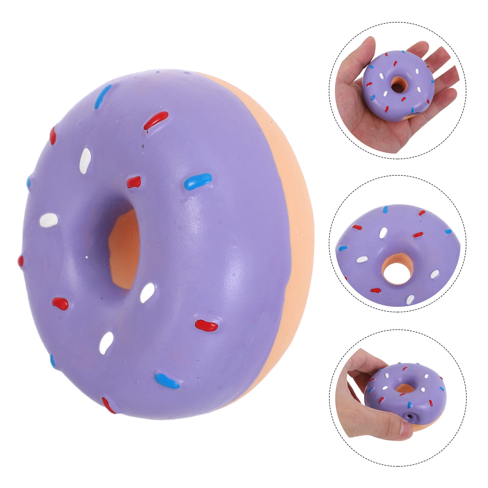 

Squeaky Donut Dog Chew Ring Latex Medium Large Puppy Interactive Grinding Teeth Training Stimulation Small Squeaky Toy