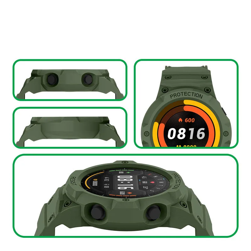 ซิลิโคนเชลล์ฝาครอบขอบ Protector สายรัดข้อมือสำหรับ Xiaomi Mi นาฬิกาสายคล้องคอกีฬาสายรัดข้อมือสมาร์ทอุปกรณ์เสริม