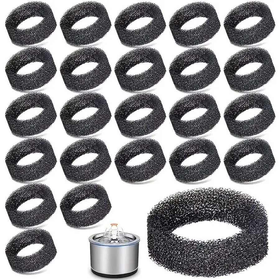 1/5/10/20/50/100pcs Cat Fountain Filter Replacement Sponge Refills - Compatible with 2.2L/74Oz And 2.5L/84Oz Stainless Steel Pet