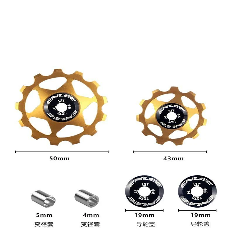 Five Colours Bike Aluminum Alloy Guide Wheel Pulley Rear Derailleur 11T 13T Guide MTB Ceramic Bearing Jockey Wheel For 4/5/6MM