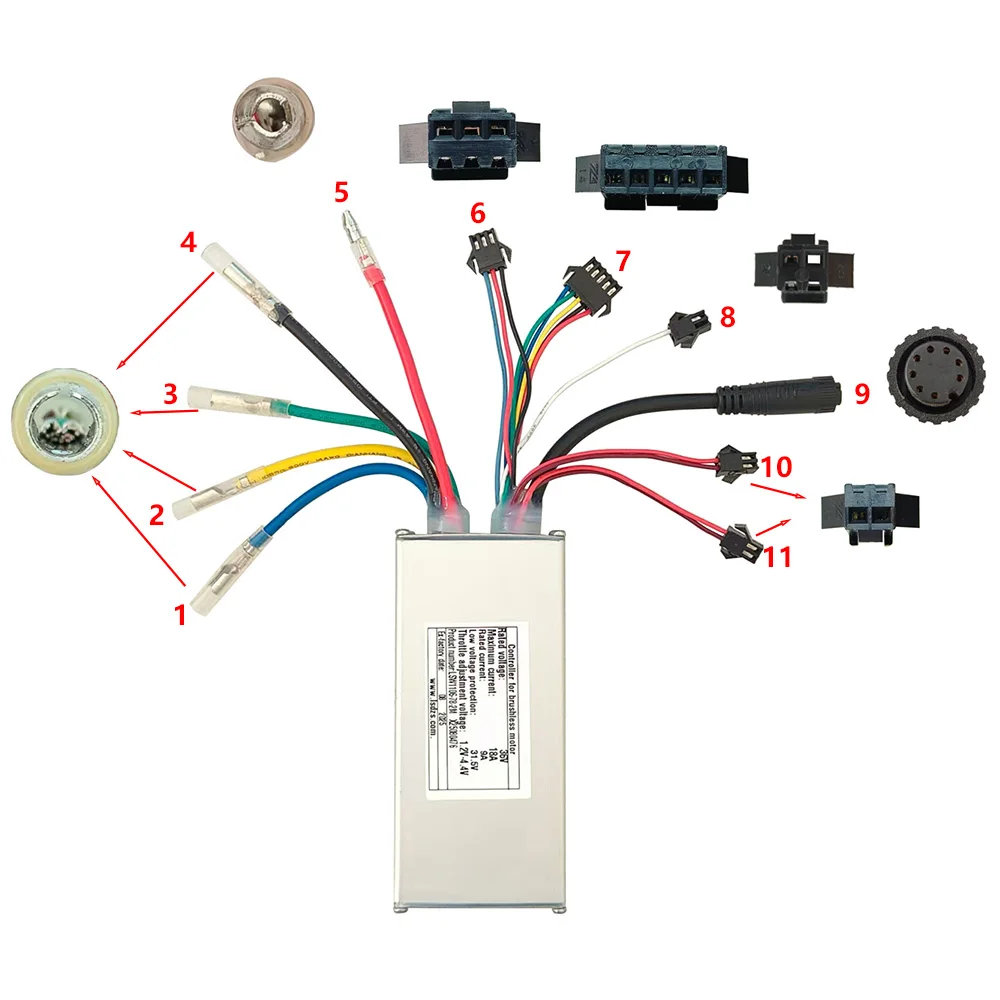 دراجة كهربائية فرش السيارات تحكم LSW1106-78-2M 36 فولت 18A للدراجات البخارية الكهربائية الدهون الدراجة الجبلية اكسسوارات سرعة المراقب المالي #4