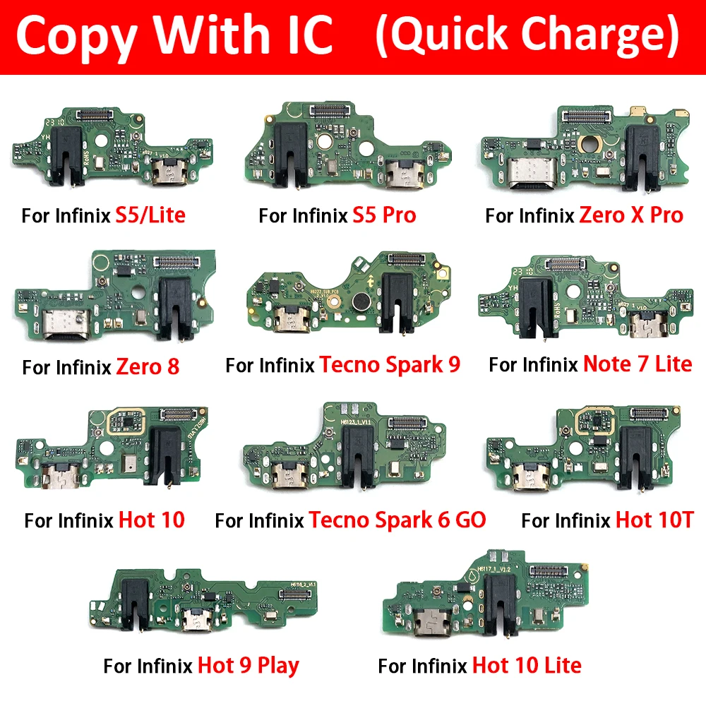 

USB Charging Port For Infinix Hot 9 Play X680 X688 10 X682 10T X689C Note 7 Lite X656 S5 Pro Connector Board Flex Cable