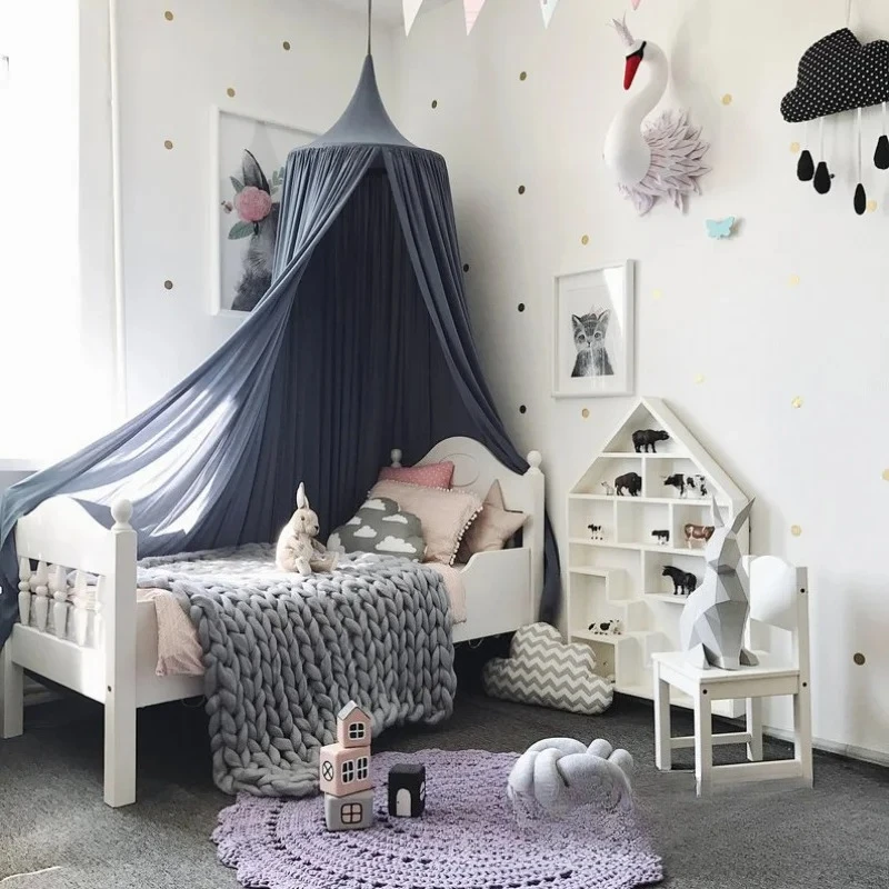 Summer New Nordic Round Top Princess Bed Canopy Multiple Materials Top Tent INS Children's Room Mosquito Net