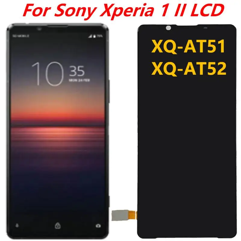 6.5  Original For Sony Xperia 1 II LCD Display With Frame XQ-AT51 XQ-AT52 LCD Touch Screen Digitizer Assembly Replacement Parts