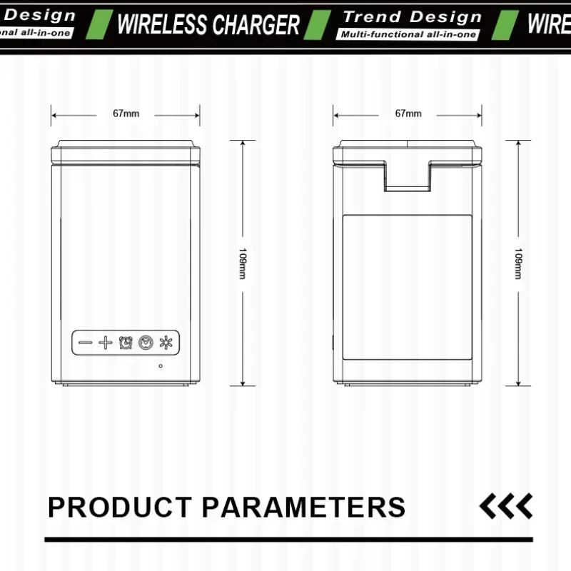 6 in 1 Magnetic Wireless Charger Multifunction with Bluetooth Speaker Alarm Clock for Iphone 16 15 Pro Max for Airpods 2 Iwatch